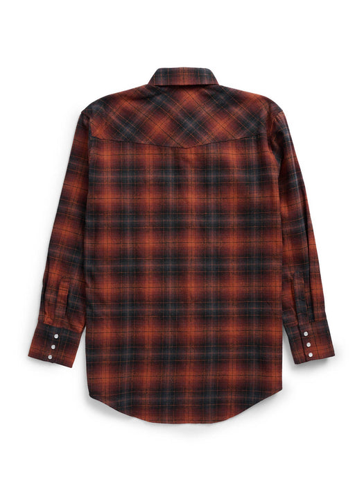 Ely and Walker Mens Western Brawny Flannel Rust 100% Cotton L/S Shirt