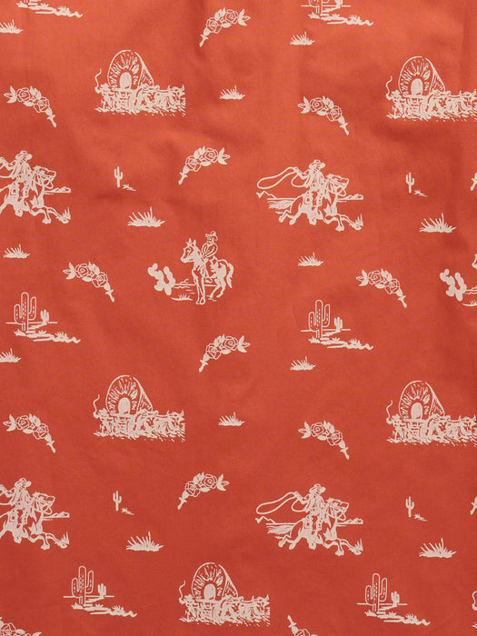 Ely and Walker Mens Cowboy Print Snap Spice 100% Cotton S/S Shirt