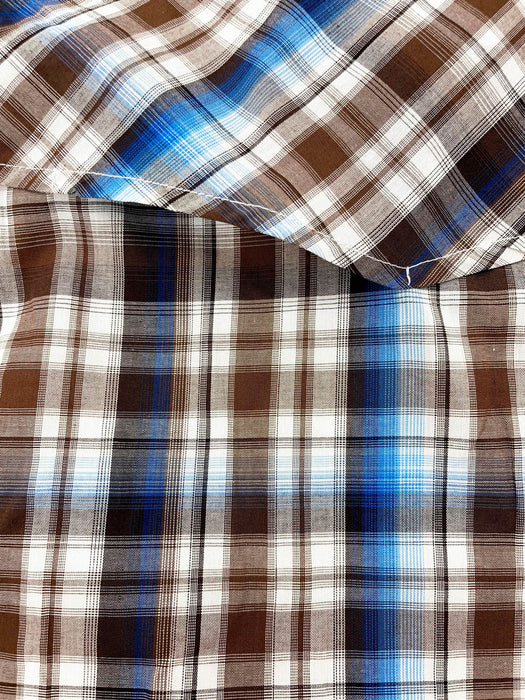 Ely and Walker Mens Pro Vented Plaid Black/White Poly/Cotton L/S Shirt