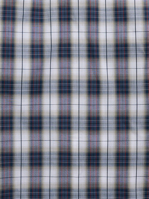 Ely and Walker Mens Western Plaid Snap Burgundy Poly/Cotton S/S Shirt