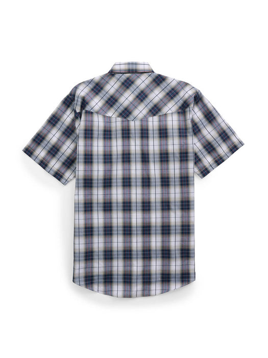 Ely and Walker Mens Western Plaid Snap Burgundy Poly/Cotton S/S Shirt