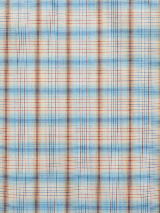 Ely and Walker Mens Western Plaid Snap Light Blue Poly/Cotton S/S Shirt