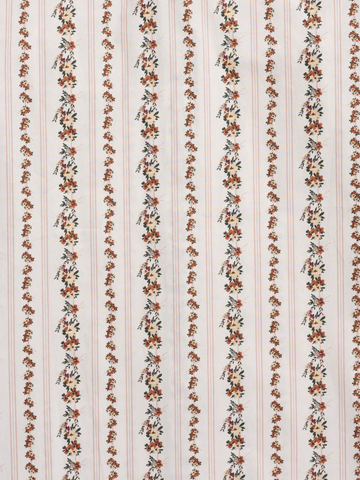 Ely and Walker Mens Wallpaper Floral Stripe Ecru/Black 100% Cotton L/S Shirt