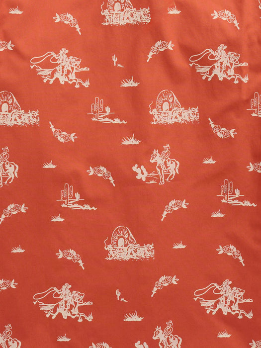 Ely and Walker Mens Western Cowboy Print Spice 100% Cotton L/S Shirt