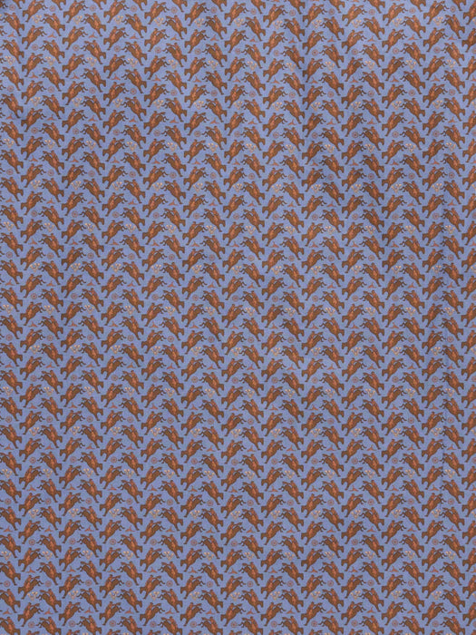 Ely and Walker Mens Western Cowboy Print Denim Blue 100% Cotton L/S Shirt