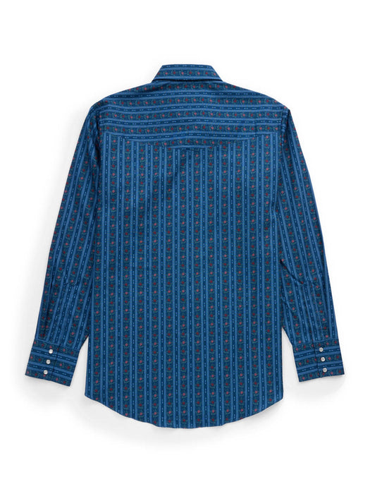 Ely and Walker Mens Wallpaper Floral Print Navy 100% Cotton L/S Shirt