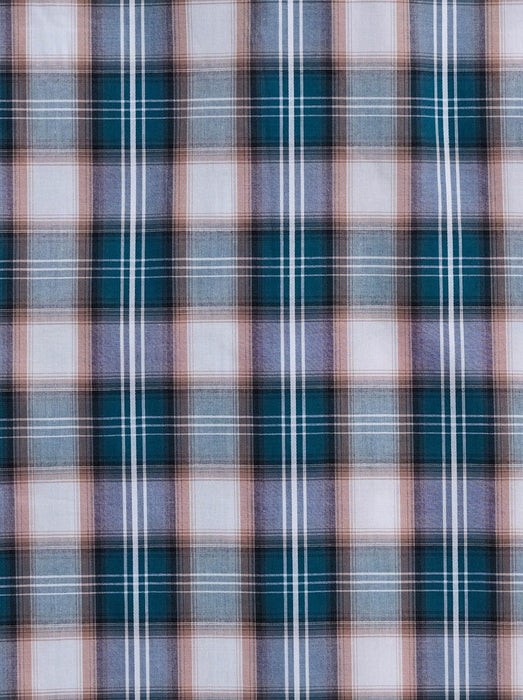 Ely and Walker Mens Textured Plaid Western Khaki Poly/Cotton L/S Shirt