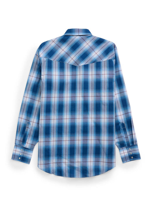 Ely and Walker Mens Textured Western Plaid Black Poly/Cotton L/S Shirt