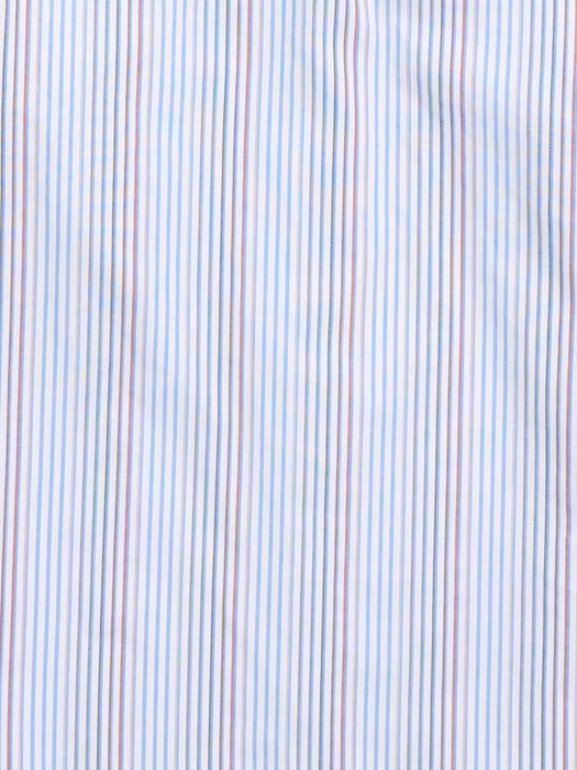 Ely and Walker Mens Textured Western Stripe White/Navy Poly/Cotton L/S Shirt