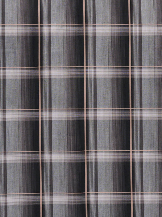 Ely and Walker Mens Western Textured Plaid Sawtooth Black Poly/Cotton L/S Shirt