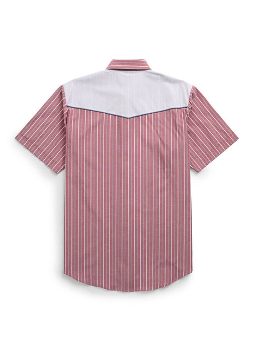 Ely and Walker Mens Western Flag Embroidery Red Poly/Cotton S/S Shirt