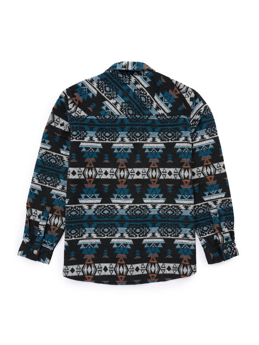 Ely and Walker Mens Heavyweight Aztec Blue Multi 100% Polyester Fleece Jacket