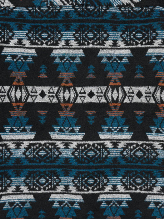 Ely and Walker Mens Heavyweight Aztec Blue Multi 100% Polyester Fleece Jacket