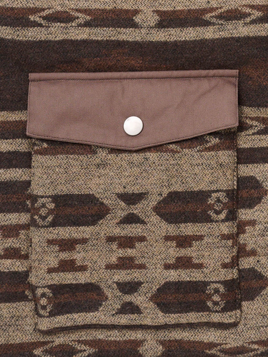 Ely and Walker Mens Western Snap Brown 100% Polyester Puffer Vest