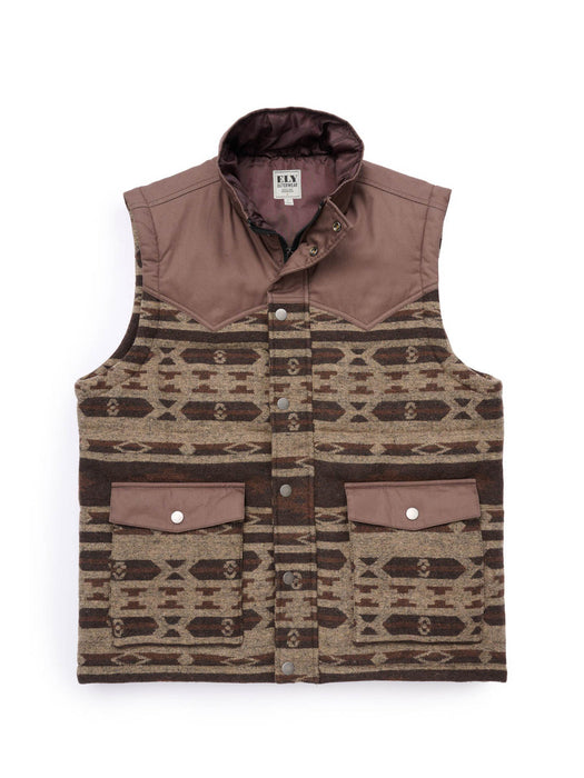 Ely and Walker Mens Western Snap Brown 100% Polyester Puffer Vest