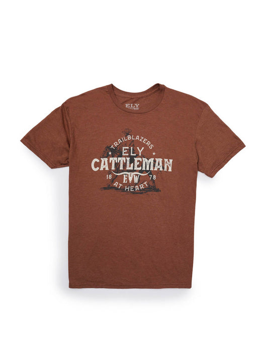 Ely and Walker Mens Trailblazers at Heart Chocolate Cotton Blend S/S T-Shirt