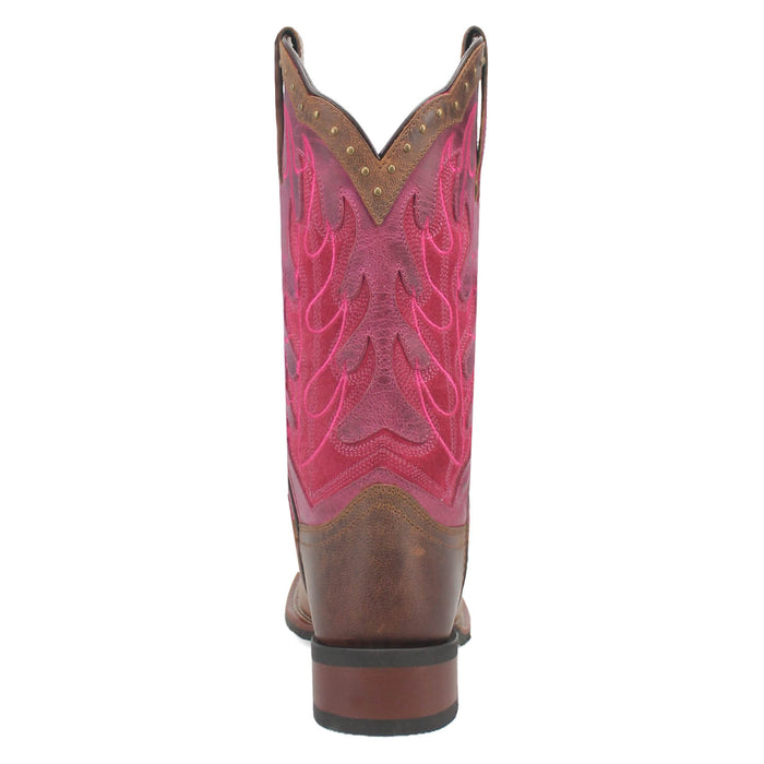 Dan Post Womens Faye Tan/Pink Leather Cowboy Boots