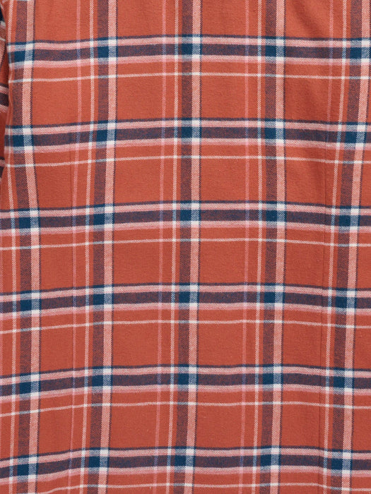 Ely and Walker Womens Western Flannel Plaid Rust 100% Cotton L/S Shirt