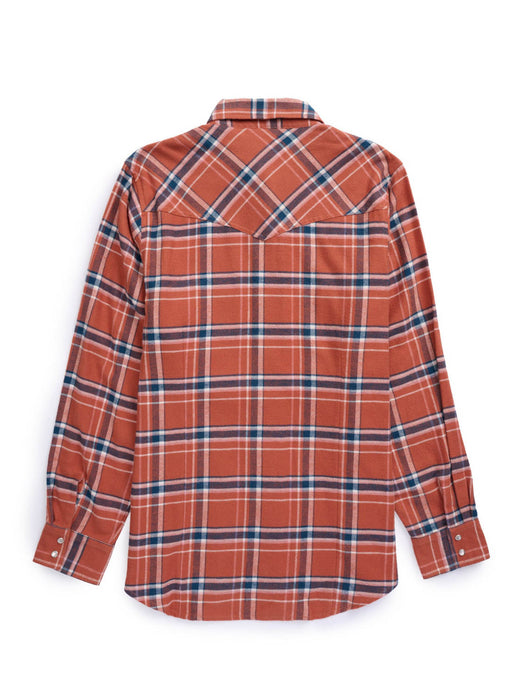 Ely and Walker Womens Western Flannel Plaid Rust 100% Cotton L/S Shirt