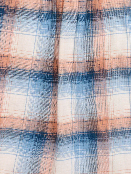 Ely and Walker Womens Cropped Boyfriend Flannel Sunset 100% Cotton L/S Shirt