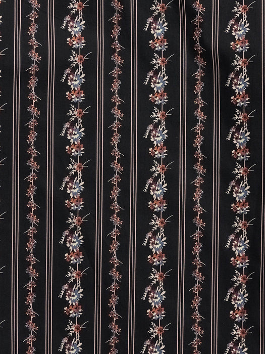 Ely and Walker Womens Wallpaper Floral Western Black 100% Cotton L/S Shirt