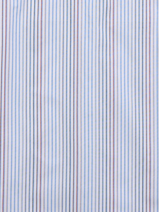 Ely and Walker Womens Multi Stripe Western White Poly/Cotton S/S Shirt