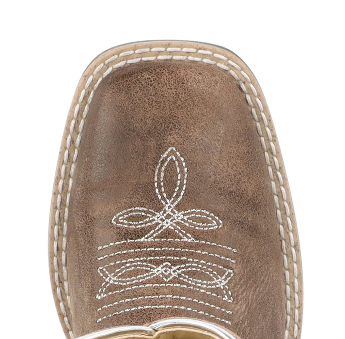Smoky Mountain Boots Youth Girls Willow Chocolate/Silver Leather Cowboy Boots