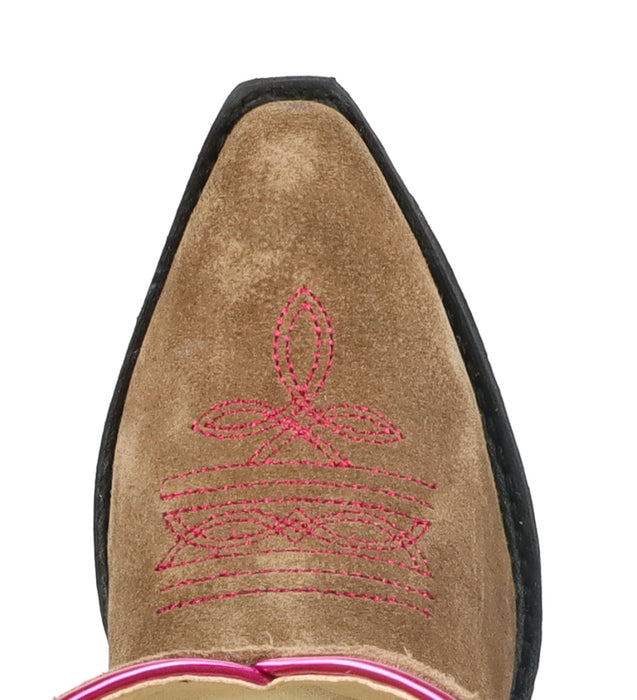 Smoky Mountain Boots Youth Girls Magnolia Brown/Pink Leather Cowboy Boots