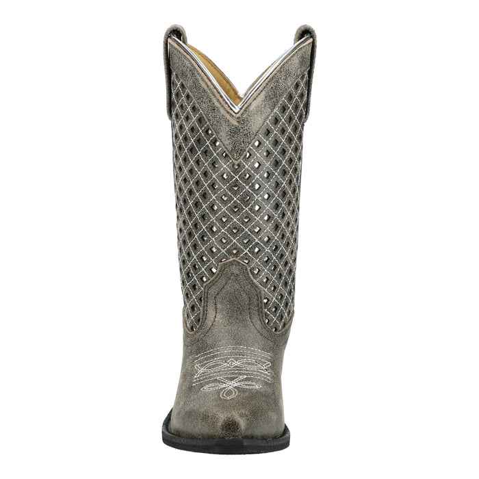 Smoky Mountain Boots Youth Girls Magnolia Vintage Gray Leather Cowboy Boots