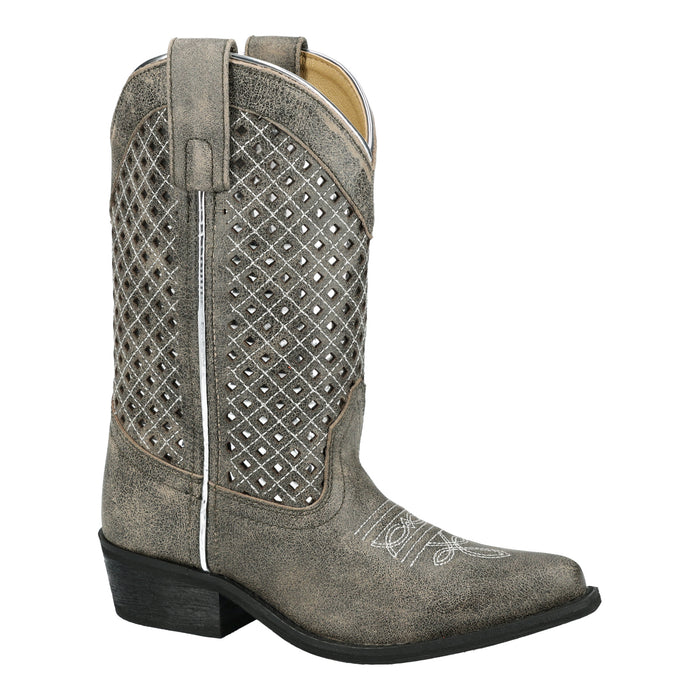 Smoky Mountain Boots Youth Girls Magnolia Vintage Gray Leather Cowboy Boots