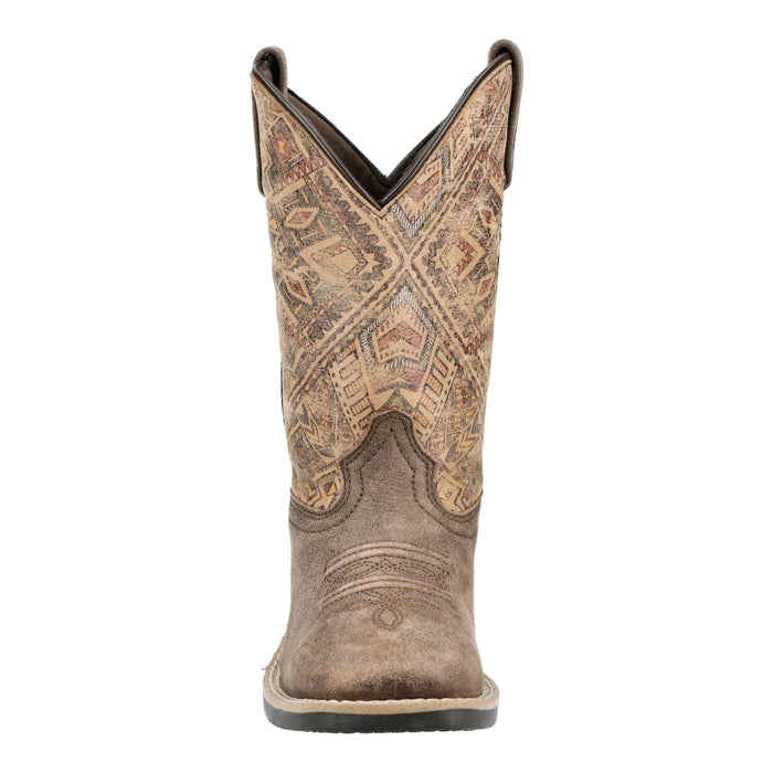 Smoky Mountain Boots Youth Unisex Oasis Vtg Chocolate/Tan Leather Cowboy Boots