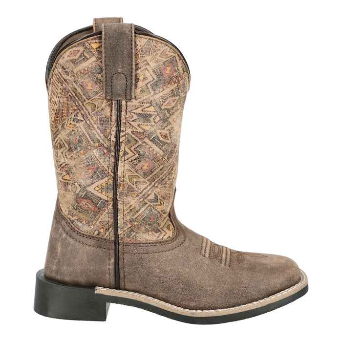 Smoky Mountain Boots Youth Unisex Oasis Vtg Chocolate/Tan Leather Cowboy Boots
