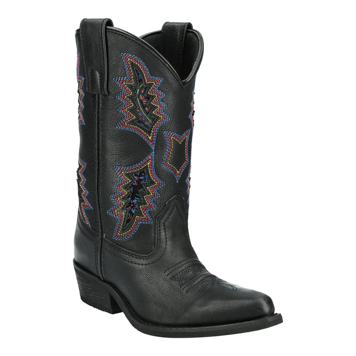 Smoky Mountain Boots Youth Girls Sierra Black Leather Cowboy Boots