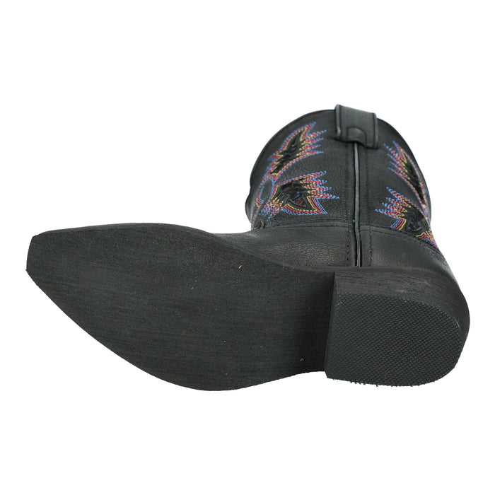 Smoky Mountain Boots Kids Girls Sierra Black Leather Cowboy Boots