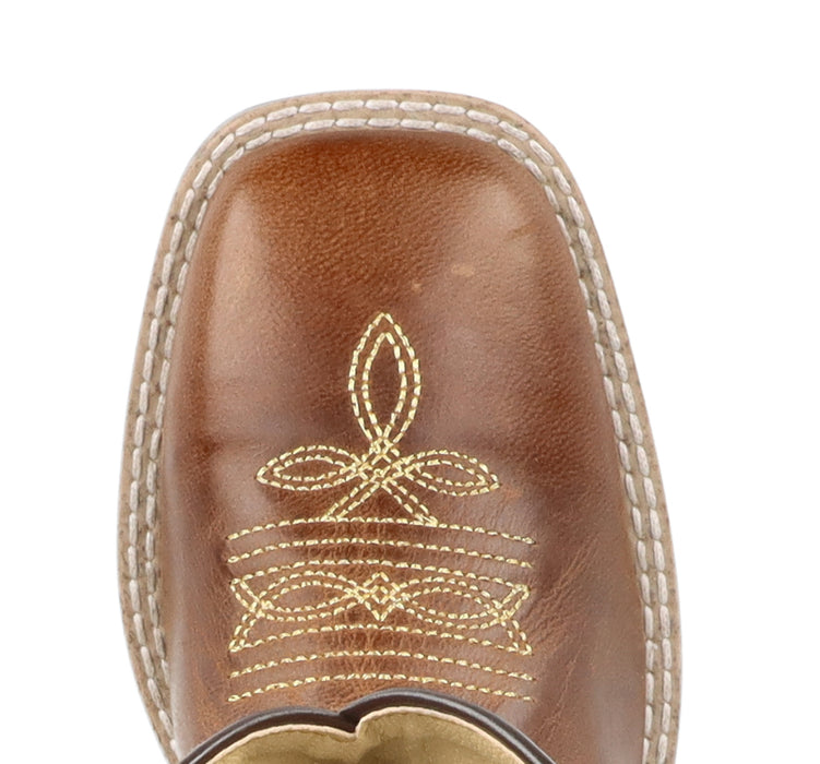 Smoky Mountain Boots Kids Girls Nevada Brown Oil/Gold Leather Cowboy Boots