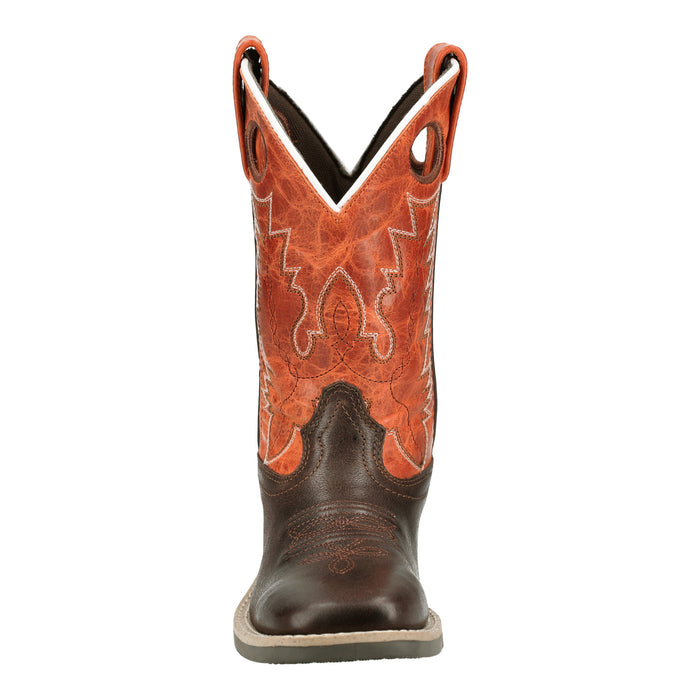 Smoky Mountain Boots Youth Unisex Dusty Choco/Burnt Orange Leather Cowboy Boots