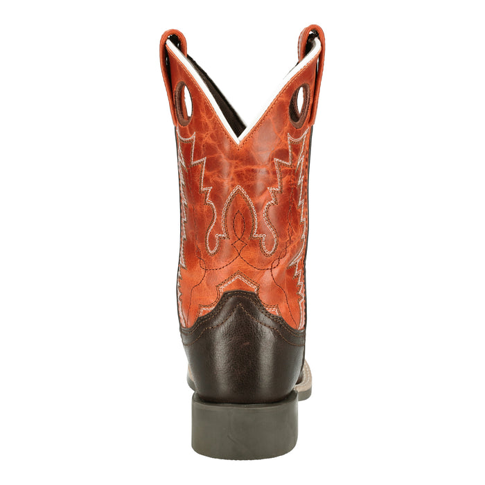 Smoky Mountain Boots Youth Unisex Dusty Choco/Burnt Orange Leather Cowboy Boots