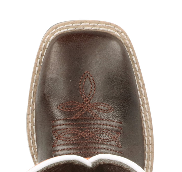 Smoky Mountain Boots Youth Unisex Dusty Choco/Burnt Orange Leather Cowboy Boots