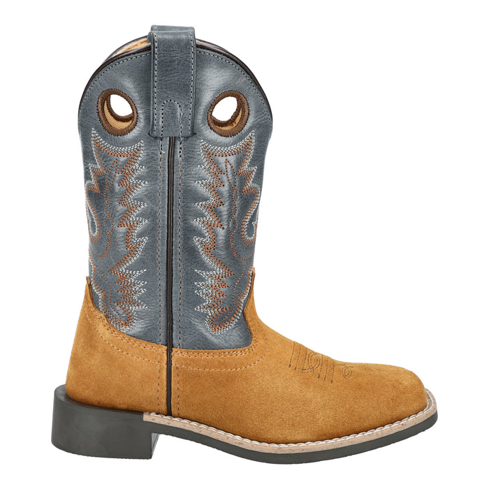 Smoky Mountain Boots Youth Unisex Tex Tan/Blue Leather Cowboy Boots