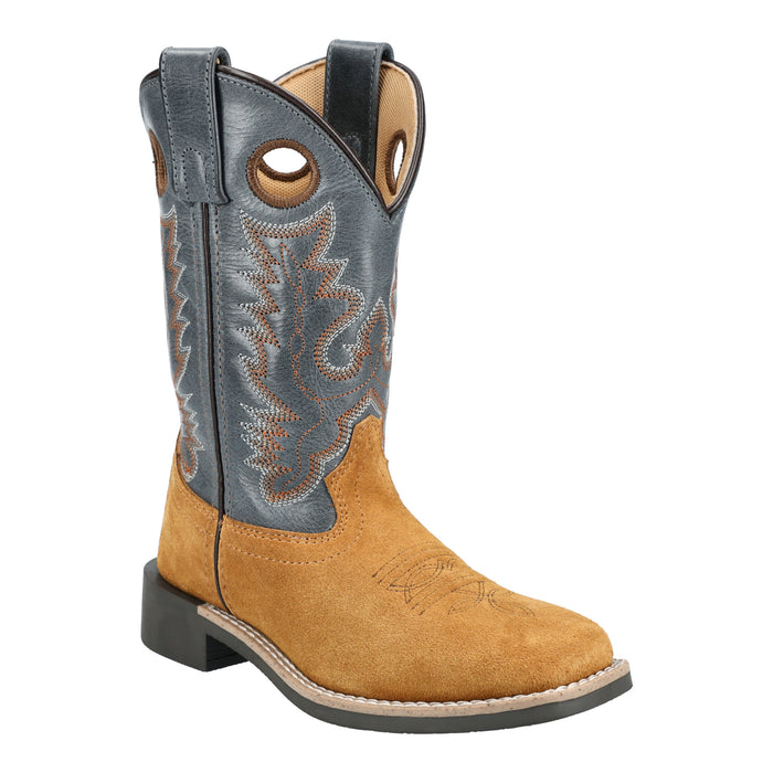 Smoky Mountain Boots Youth Unisex Tex Tan/Blue Leather Cowboy Boots