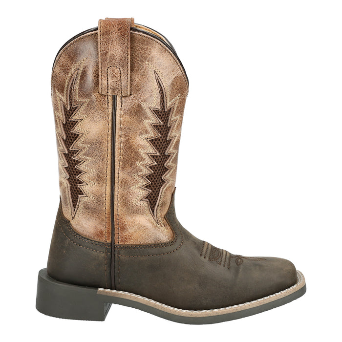 Smoky Mountain Boots Youth Boys Desperado Dark Brown/Marble Leather Cowboy Boots