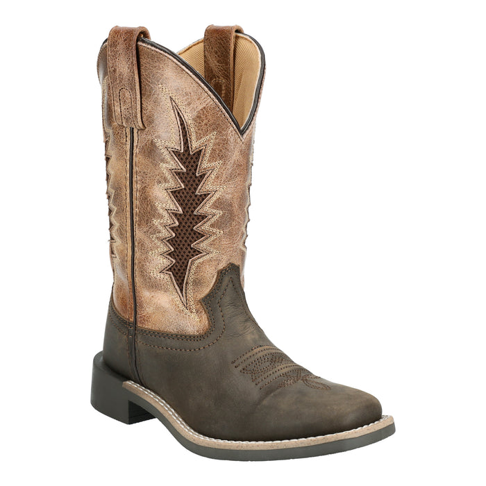 Smoky Mountain Boots Youth Boys Desperado Dark Brown/Marble Leather Cowboy Boots