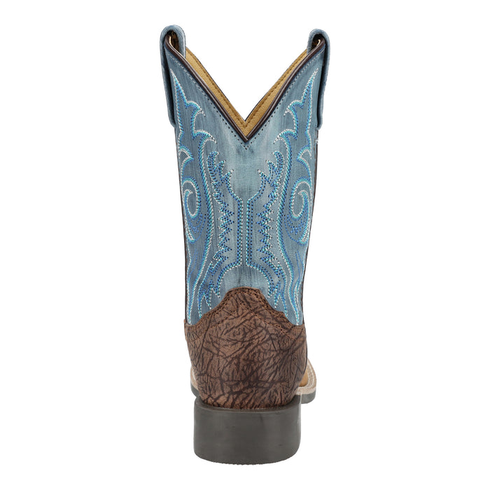 Smoky Mountain Boots Youth Unisex Cole Vintage Brown/Blue Leather Cowboy Boots