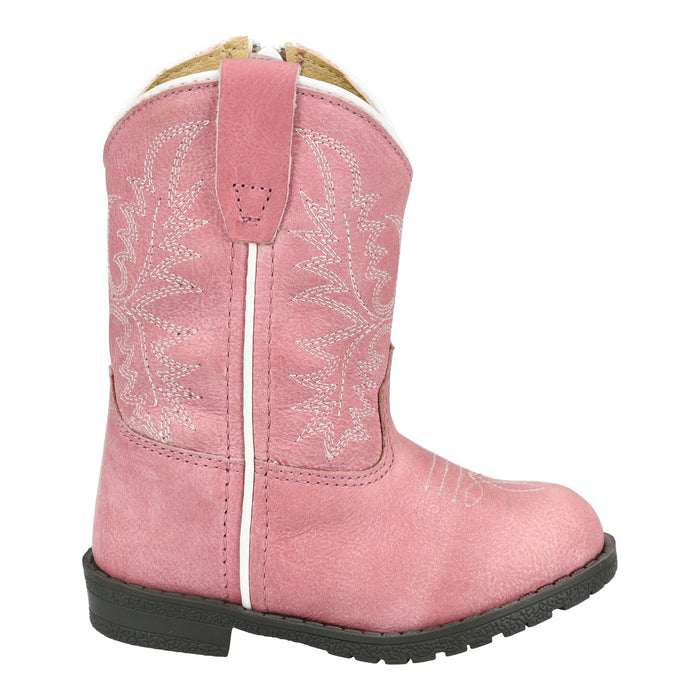 Smoky Mountain Boots Toddler Girls Hopalong Pink Leather Cowboy Boots
