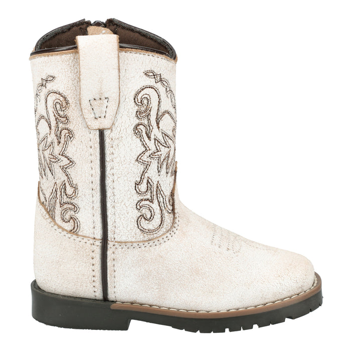 Smoky Mountain Boots Toddler Unisex Autry Antique White Leather Cowboy Boots