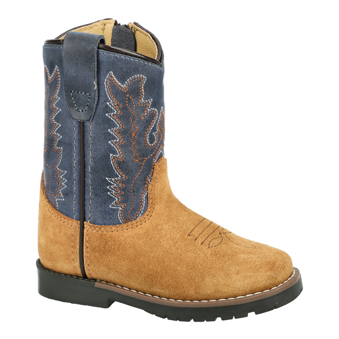Smoky Mountain Boots Toddler Unisex Autry Tan/Blue Leather Cowboy Boots
