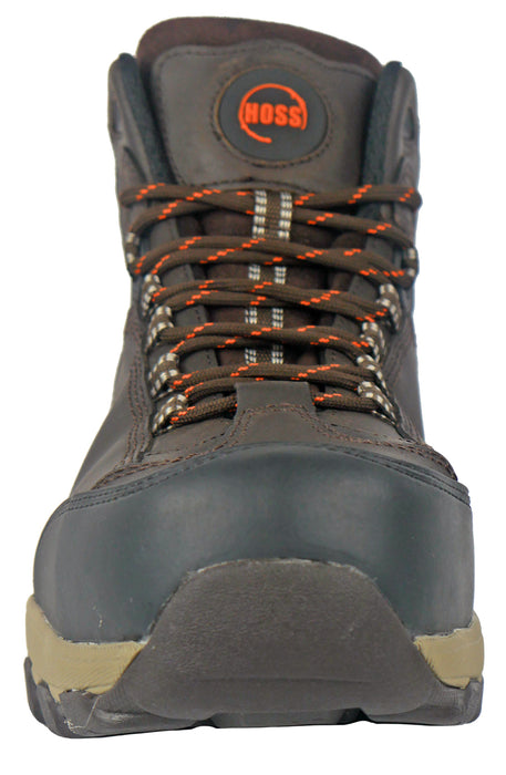 Hoss Boots Mens Frontier Composite Toe WP PR Brown Leather Work Shoes