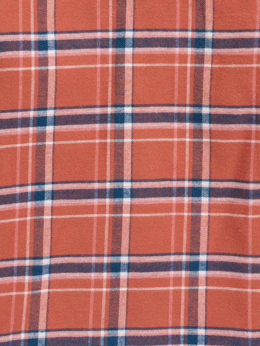 Ely and Walker Kids Girls Western Plaid Flannel Rust 100% Cotton L/S Shirt