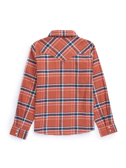 Ely and Walker Kids Girls Western Plaid Flannel Rust 100% Cotton L/S Shirt