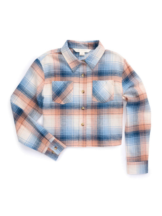 Ely and Walker Kids Girls Boyfriend Flannel Sunset 100% Cotton L/S Shirt